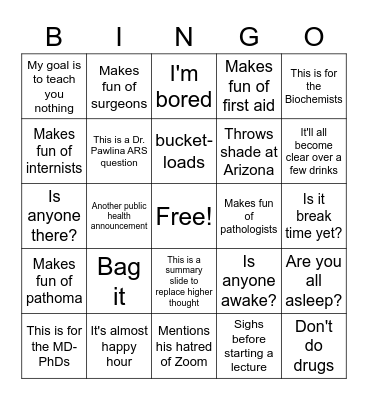 Grande Bingo Card