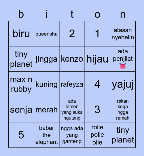 joy joy joy Bingo Card