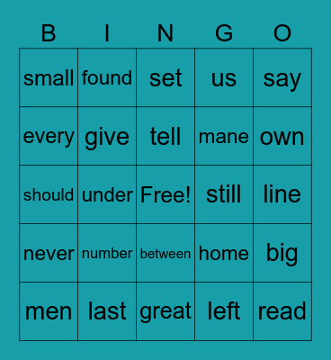 Level 4 Bingo Card