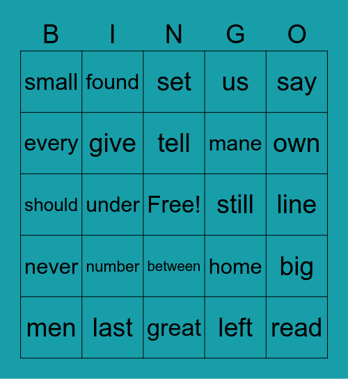 Level 4 Bingo Card