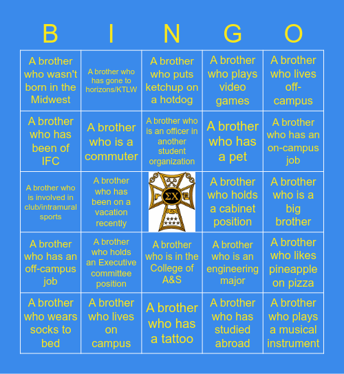 Meet The Sigs Bingo Card