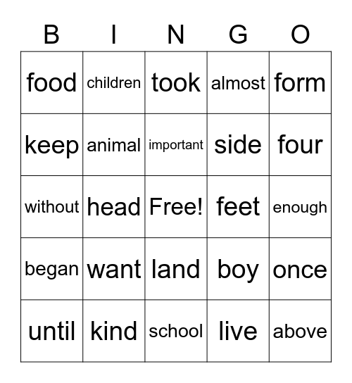 Level 5 Bingo Card