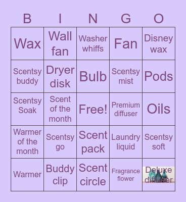 Scentsy Bingo Card