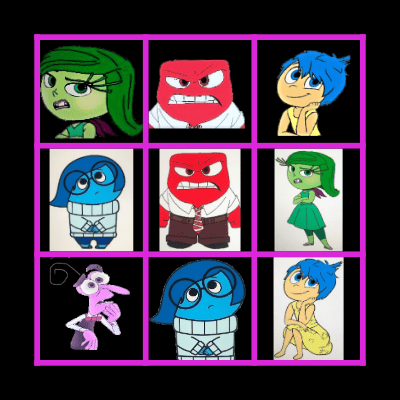Inside Out Emotions Bingo Card