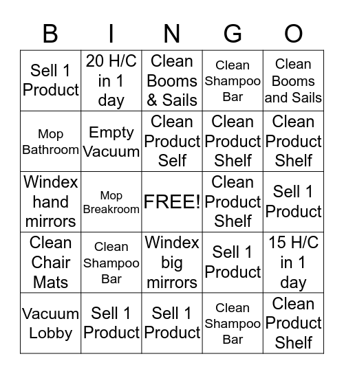 Great Clips Bingo Card