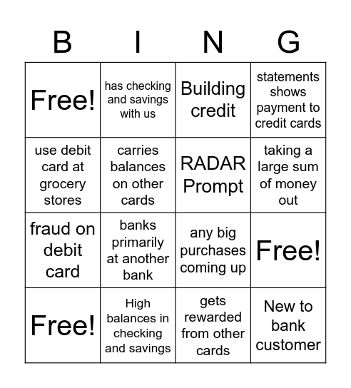 Rewards Need (cc) Bingo Card