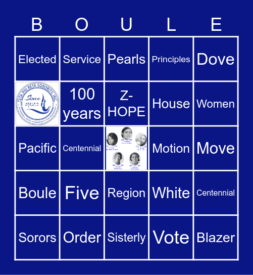 Zeta Phi Beta, Sorority Incorporated Bingo Card