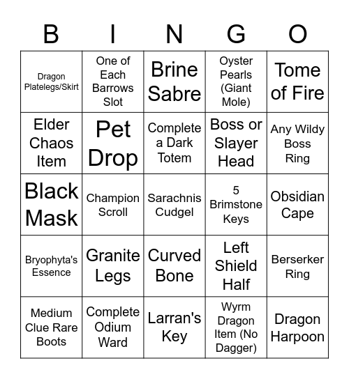 70+ BINGO Card