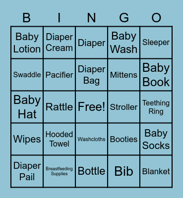 Baby Bingo Card