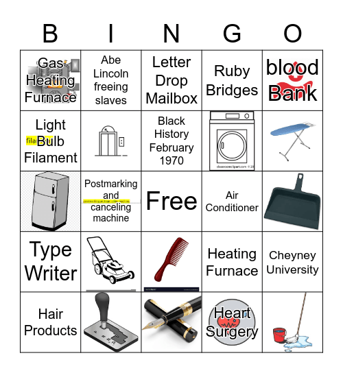 A World without Black People Bingo Card