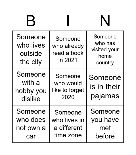 Cocktail party: COVID-19 edition BINGO Card