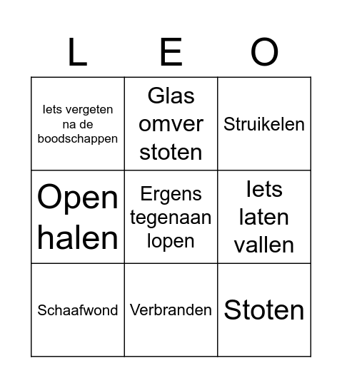 LEO Bingo Card