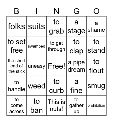 Int January 2021 Bingo Card