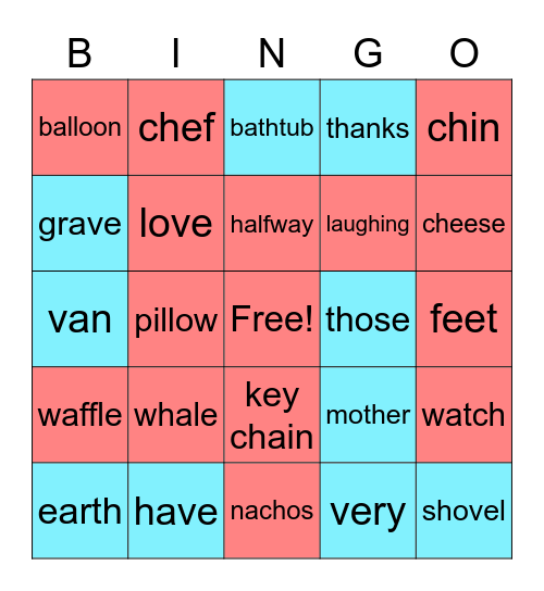 Sound Bingo Card