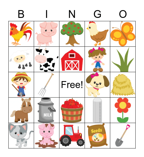 Farm 2 Bingo Card