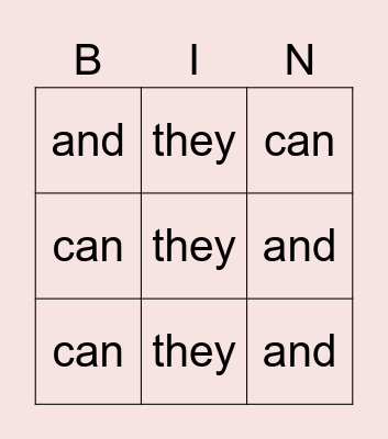 SIGHT WORDS EDITION 1 Bingo Card