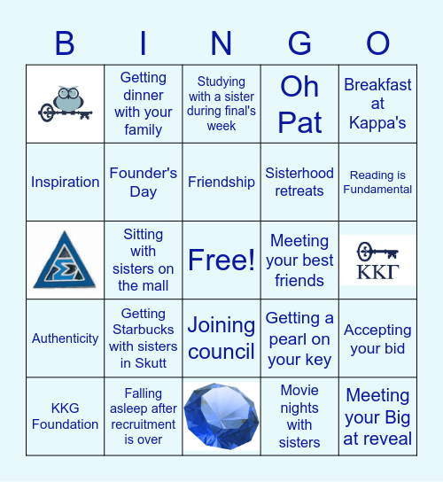 Creighton Kappa Bingo Card