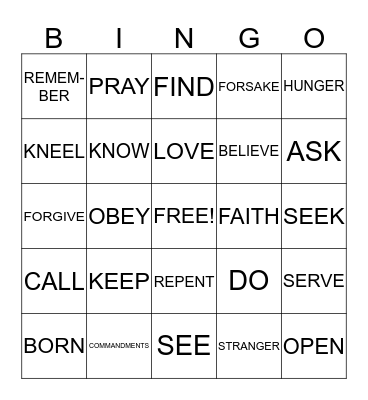 How can I know my Heavenly Father better? Bingo Card
