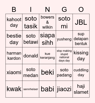 keren Bingo Card