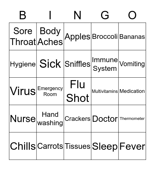 The Flu and You! Bingo Card