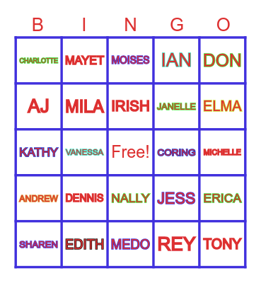 PEOPLE OF BAILEN Bingo Card