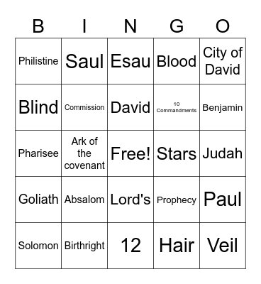 Bible Review Bingo Card