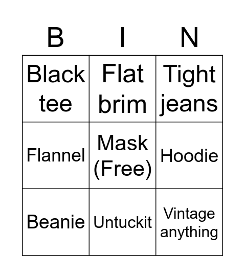 NECC Bingo Card