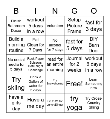 Winter Bingo Card