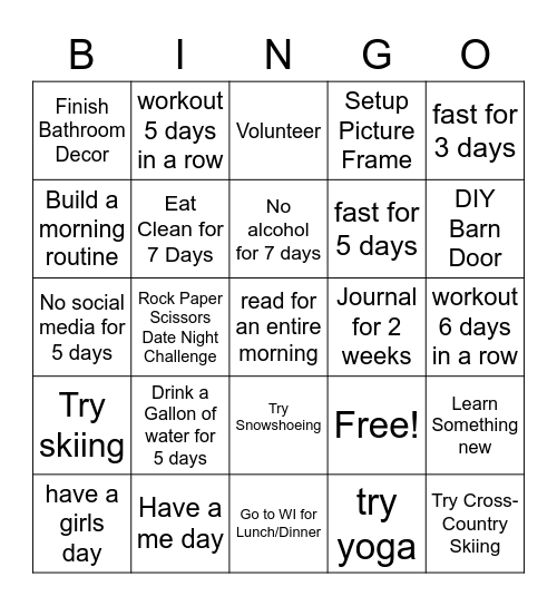 Winter Bingo Card