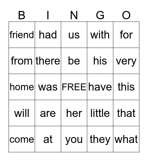 Word Wall Bingo - 2 Bingo Card