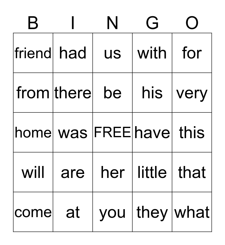 Word Wall Bingo - 2 Bingo Card