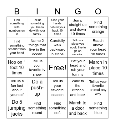 Busy Bingo Card