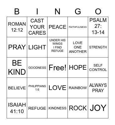 SMALL GROUP BIBLE BINGO Card