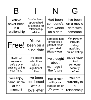 Love Bingo Card