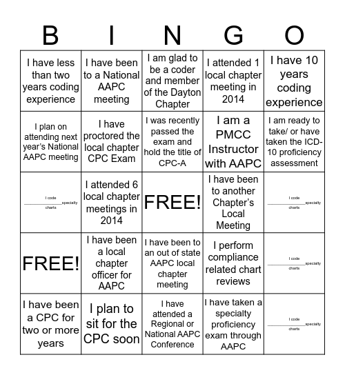 Coder Networking Bingo Card Coder networking bingo card