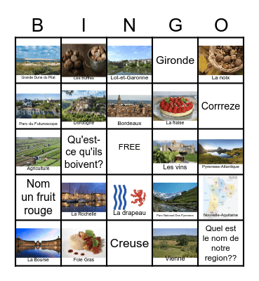 Nouvelle-Aquitaine Bingo Card