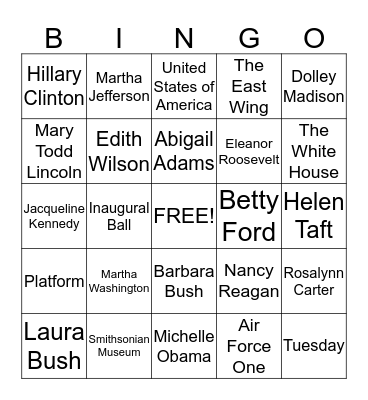 Ladies First Bingo  Bingo Card