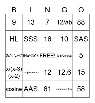 Foundations January Exam Review Bingo Card
