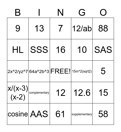 Foundations January Exam Review Bingo Card