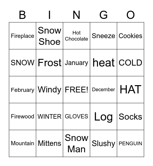 Winter Bingo Card