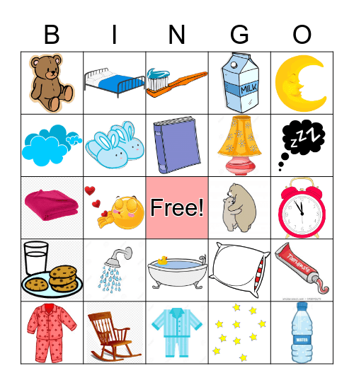 Bedtime Bingo Card