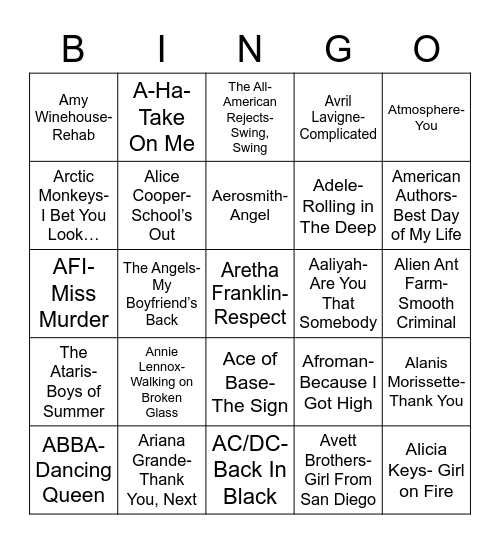Total-Quiz.com Presents: Radio Bingo "A" Game Bingo Card