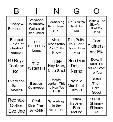 Total-Quiz.com Presents: Radio Bingo Class of 1995 Bingo Card