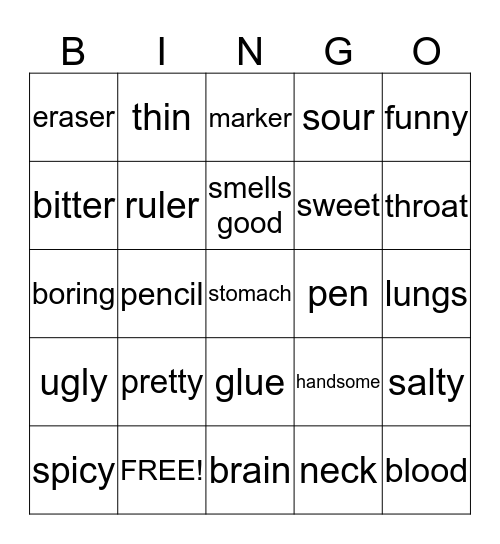 Review BINGO Card