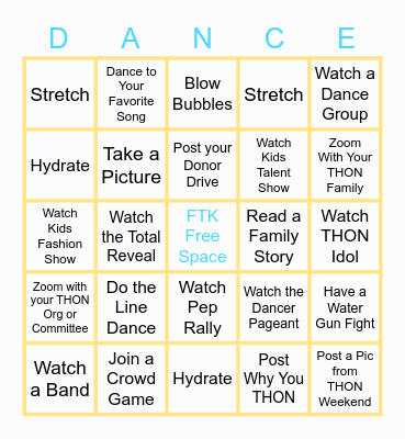THON Rise and Unify Bingo Card
