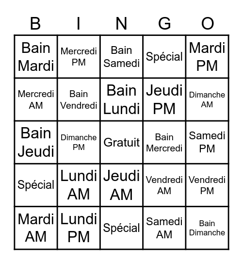 Bingo de Juliette Bingo Card