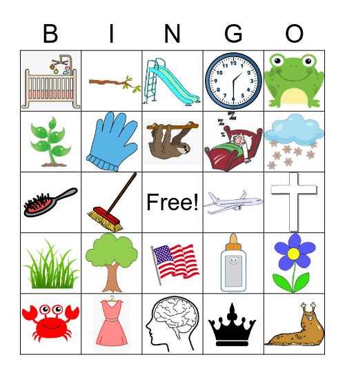 Beginning Blends Bingo Card