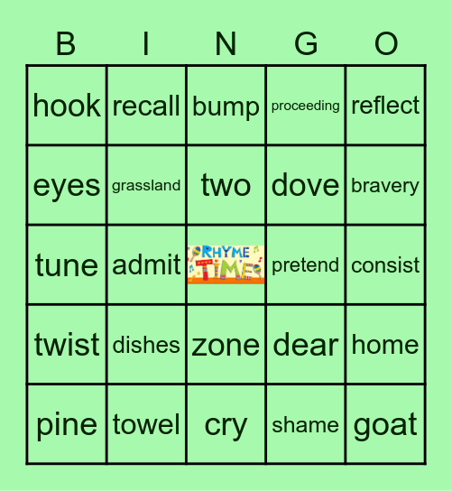 Rhyming Bingo Card