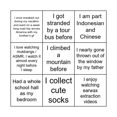 MHC Fun Bingo Card