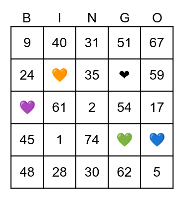 Time For Fun Bingo Card